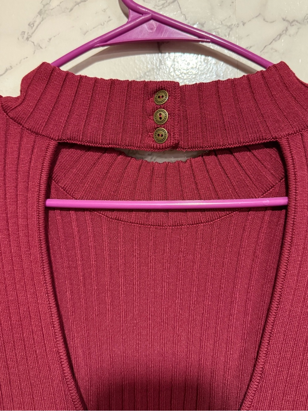NEW Free People Emmy Mini Dress in Aged Red Ribbed Pleated L - Picture 14 of 15